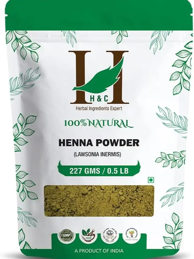 H&C 100% Pure Natural Henna Powder (Lawsonia Inermis) 227 Gms (1/2 Lb) For Hair…