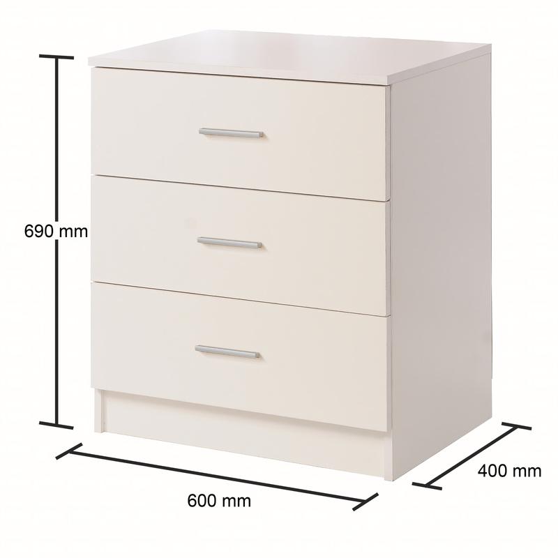 Modern Chest of Drawers for Bedroom Storage in 4 Colours - Metal Handles 8
