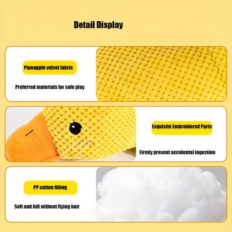 Durable Plush Duck Dog Toy with Squeaker - Bite-Resistant Chew Toy for Small to Medium Breeds 6