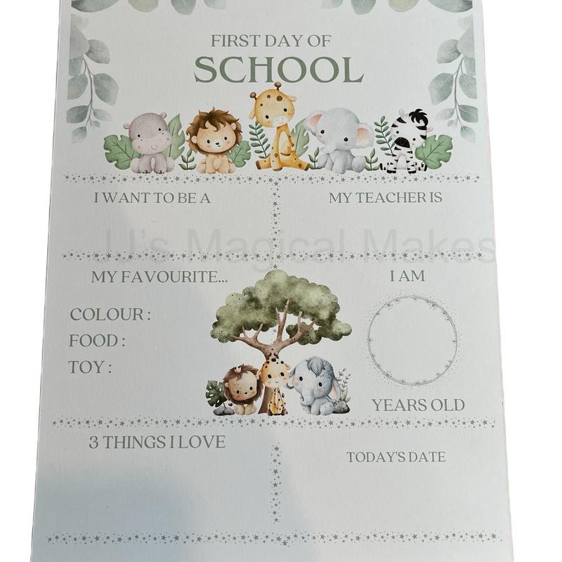 First day of School preschool reception nursery and playgroup memory boards 1