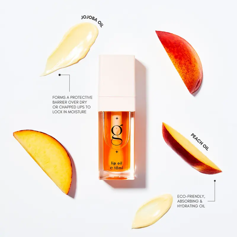 Peach Lip Oil - Glow For It peach flavoured lip oil for plump, hydrated lips 2