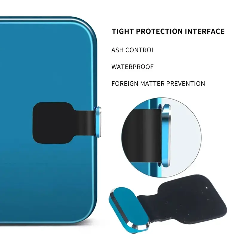 Self-Adhesive Metal Type-C Dust Plugs for All Type-C Devices – Anti-Dust Protector for Apple iPhone 15 Pro Max/15 Plus/15 Pro, Samsung Dustproof Cover –  Dirt in Charging Port – Protection for Smartphones, Tablets & More Durable Cellphone 2