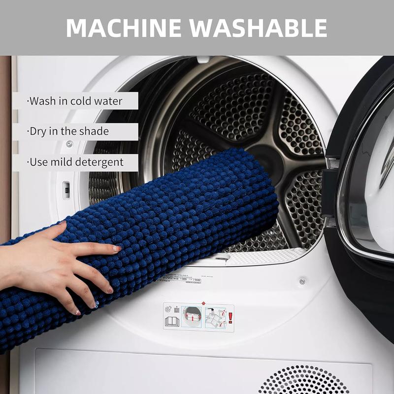 Moonlight Bedding Bath Mats Non Slip Anti Mould – Chenille Shower Mats Machine Washable Bathroom Mats Super Absorbent Extra Soft Fluffy Bathmats Cosy Nature 8