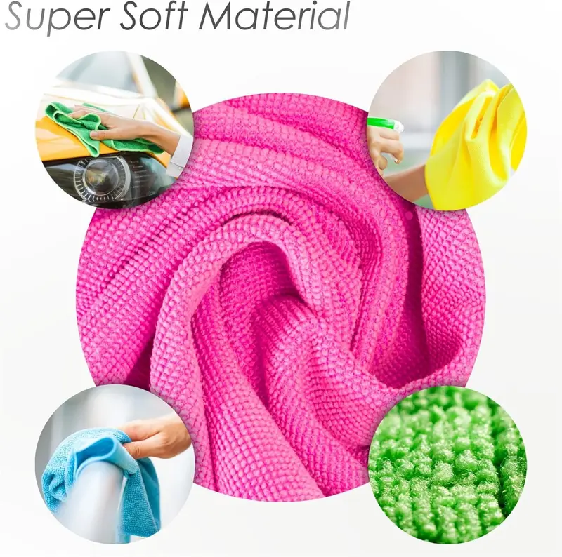 Pack of 10 Microfibre Cleaning Cloths Dusters Car Bathroom Polish Towels, Size 30 x 30 cm, Multi-Colour Kitchen Microfiber Multicolor 3