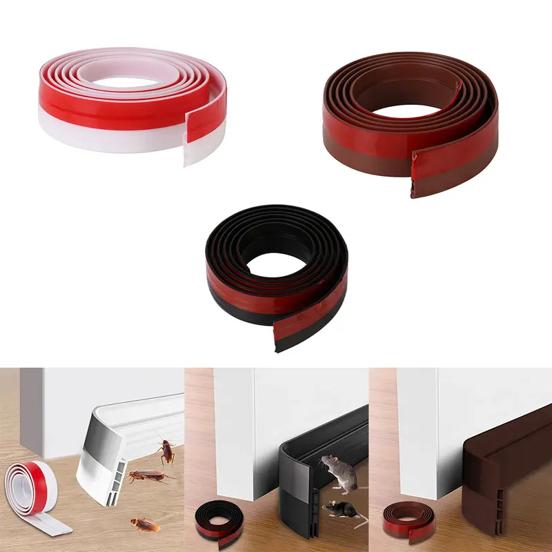 2m Draught Excluder Strong Adhesive Door Draft Stopper Soundproof Door Seal Strip for Bottom of Door - White 6