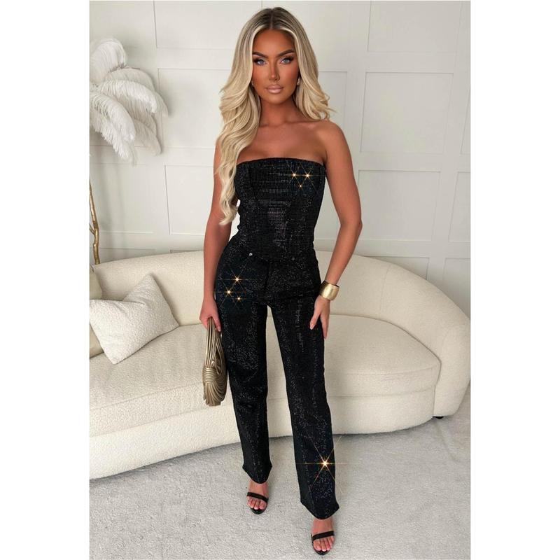 Ultimately Yours Black Diamante Bandeau Top 2