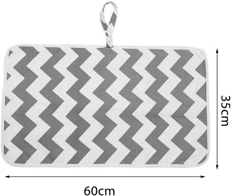 Product Introduction of Nappy Changing Mat, Foldable Diaper Pad Waterproof Travel Changing Mat with Gray Waves for Home Travel Outside（60 * 35 cm /23.62 * 13.77 in) 5