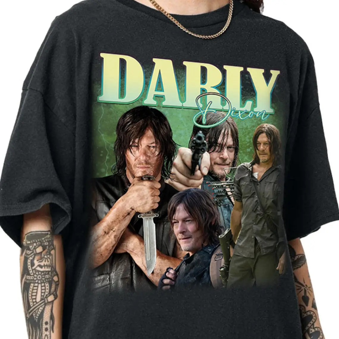 Limited Daryl Dixon Vintage T-Shirt, Gift For Woman and Man Unisex T-shirt, Daryl Dixon Fan Gift