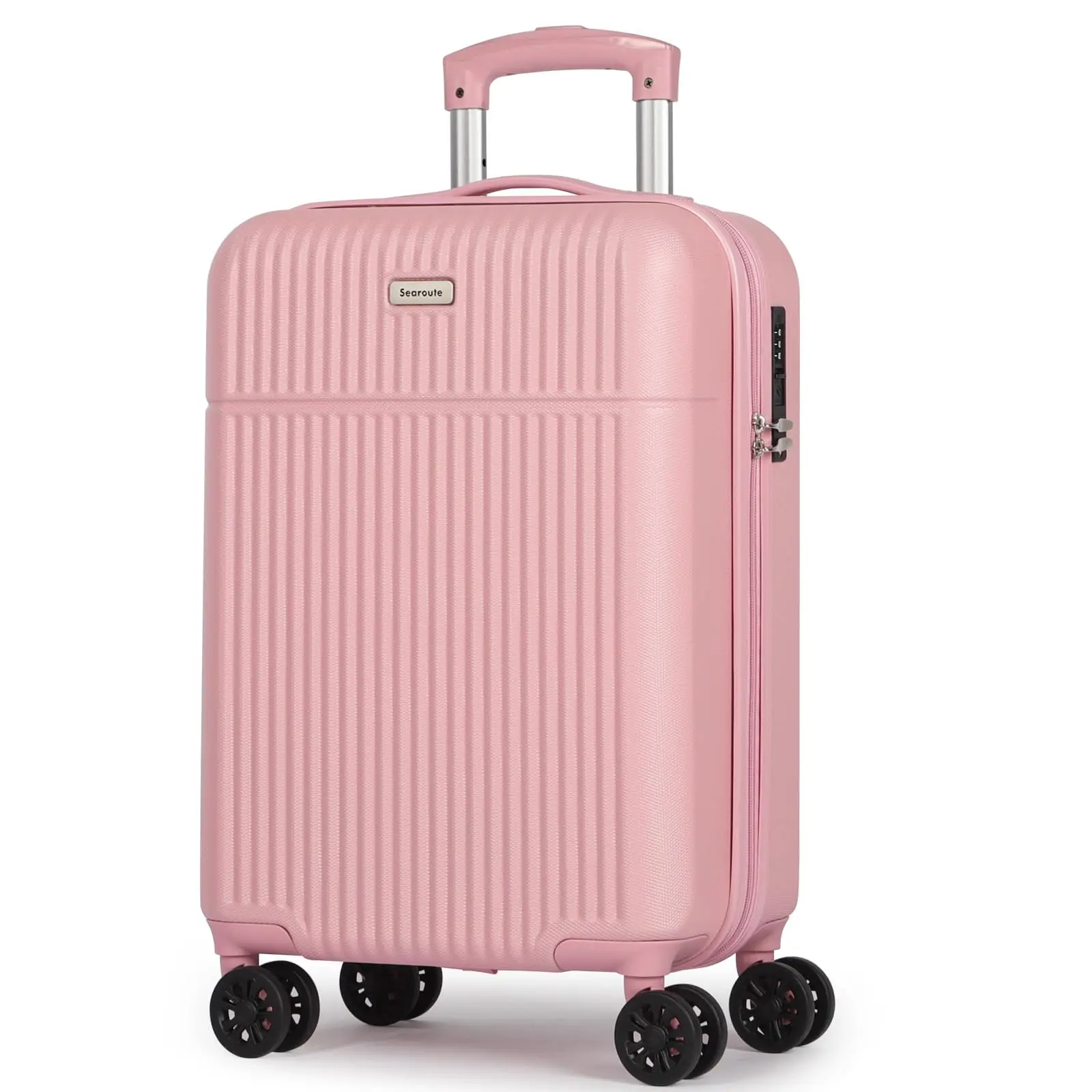 Carry on Suitcase ABS Hard Shell Lightweight Small Trolley Travel Cabin Luggage with 4 Double Spinner Wheels TSA Lock for Man, 21 Inch luggage unbreakable tsa lock