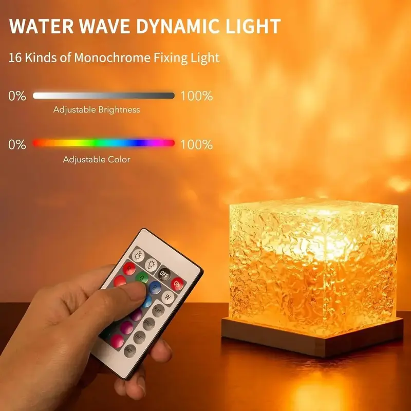 Ocean Wave Projector Light 16 Colors Midnight Aura Aurora Glow Lamp Home Office Bar Restaurant Underwater Projector Night Light 3