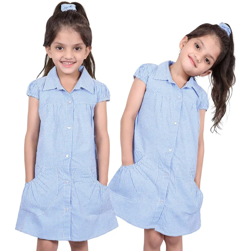 A2Z 4 Kids Girls School Uniform 2 Pack Pleated Gingham Checked Summer Dress Age 3 4 5 6 7 8 9 10 11 12 13 14 Years 5