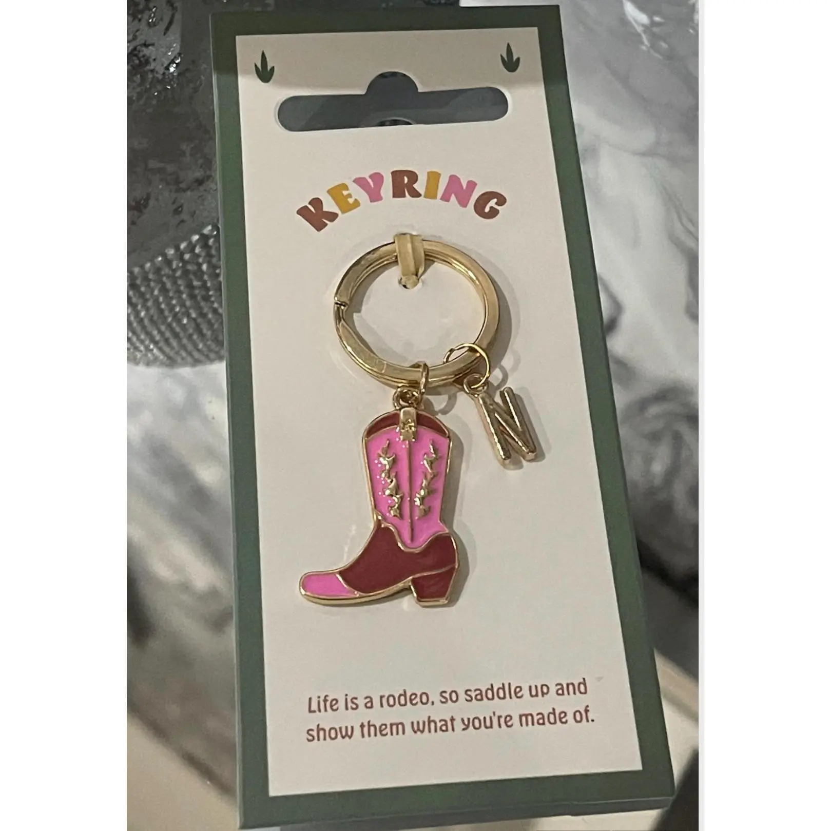 Cowboy / Cowgirl Boot Retro Rodeo Personalised Keyring Handbag Charm, Gifts for friends
