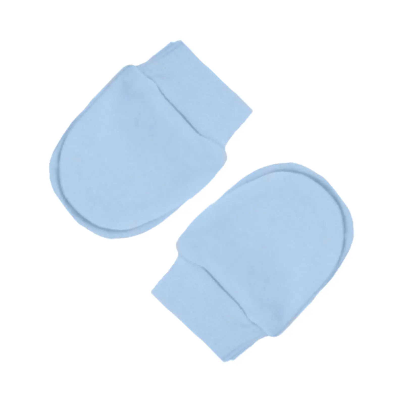 Soft Touch 2 Pairs Premature Baby 100% Cotton, Anti Scratch Mittens with Wrist Cuffs Tiny Mittens Blue, Pink, and White