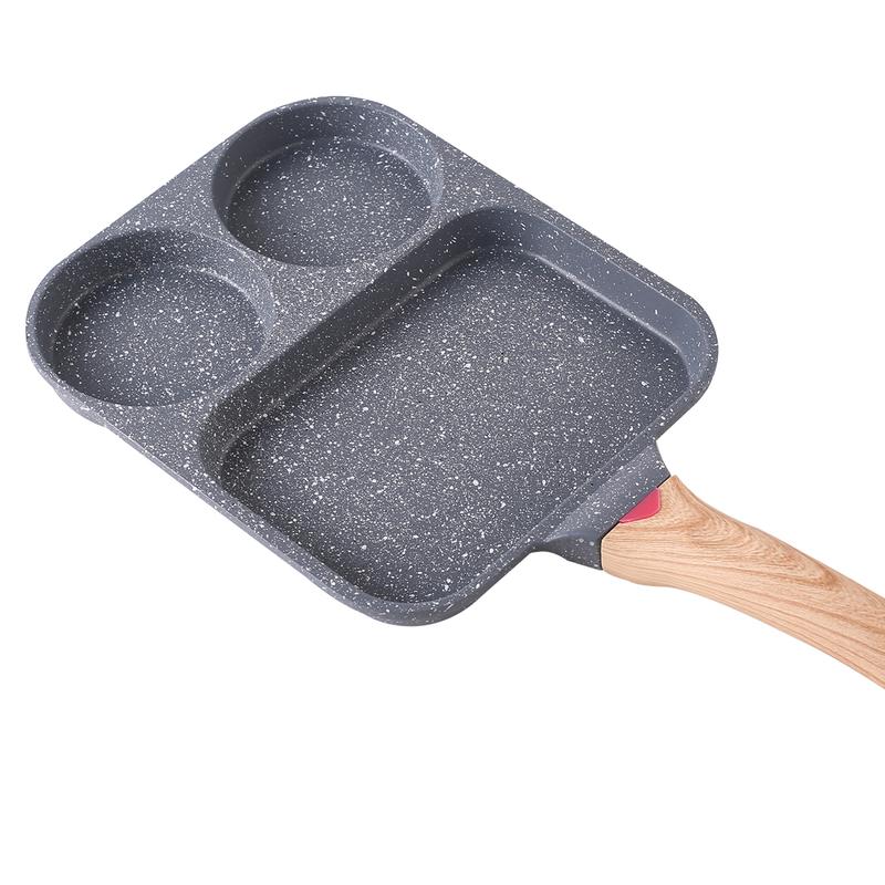 UK 3 in 1 Egg Frying Pan Nonstick Household Steak Frying Pan, Multifunctional Breakfast Pan Burger Pan, Non-stick Multi-purpose Omelette pan, Fried Egg Pan, Pancake Pan for Induction Cooker, Gas Stove, Electric Ceramic Stove 9