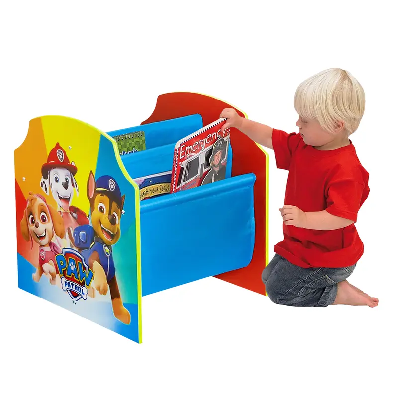 Kids Paw Patrol Sling Bookcase Unit with 4 Shelves, Children's Kids Wooden Furniture Book Shelf, Chase Skye Rocky Pawpatrol 1