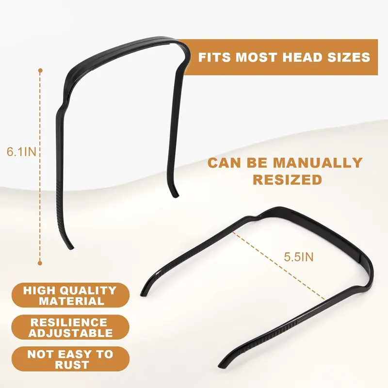 Headband like Sunglasses for Women Invisible Sunglass Headband Curly Hair Hair Hoop Hairband for Skincare Face Washing Makeup Removal Shower Facial Mask（Black） 1