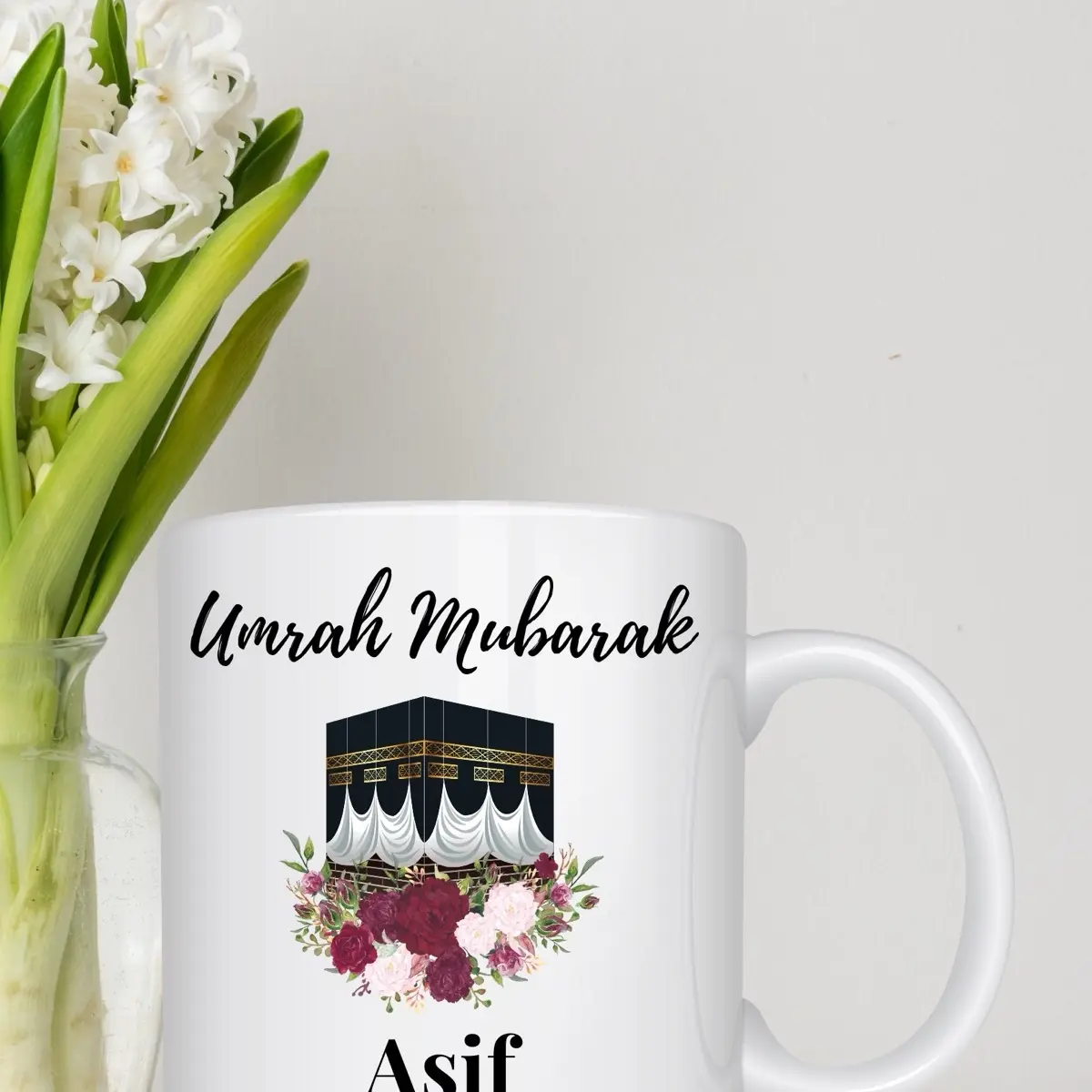 Umrah Mubarak Mug - Perfect for gifting  - Drinkware, Tumblers Cup Ceramic Reusable Reuse  Set Coffee Personalised Washable