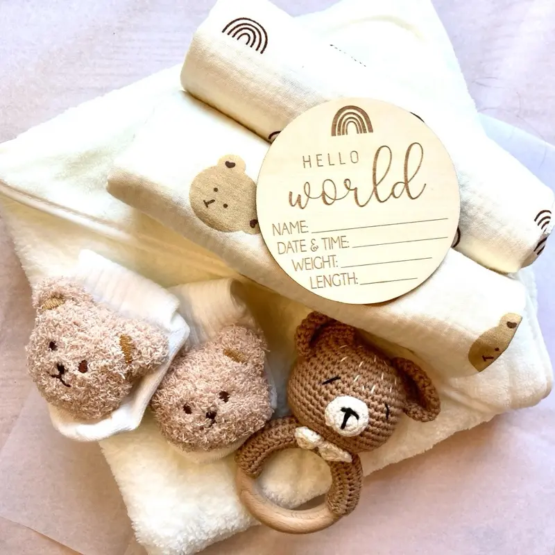 Newborn Baby Gift Hamper | Baby Gift | Baby Hamper | Baby Shower Gift | Unisex | Baby Boy | Baby Girl | Teddy Bear Hamper | Baby Gift Box 1