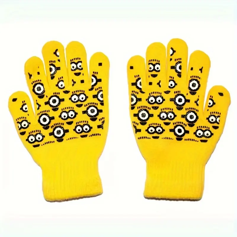 Knit Beanie and Gloves Set: Adorable Cartoon Winter Warmers, Perfect for Christmas, New Year, or Birthday Gifts 6
