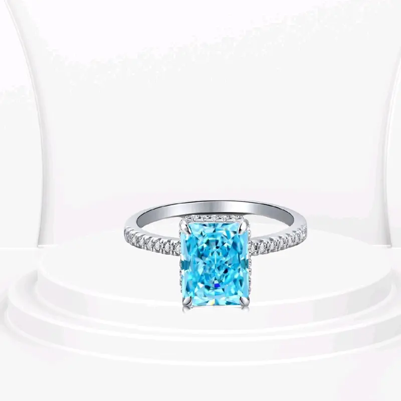 Monaco 925 sterling silver ring pink engagement 6