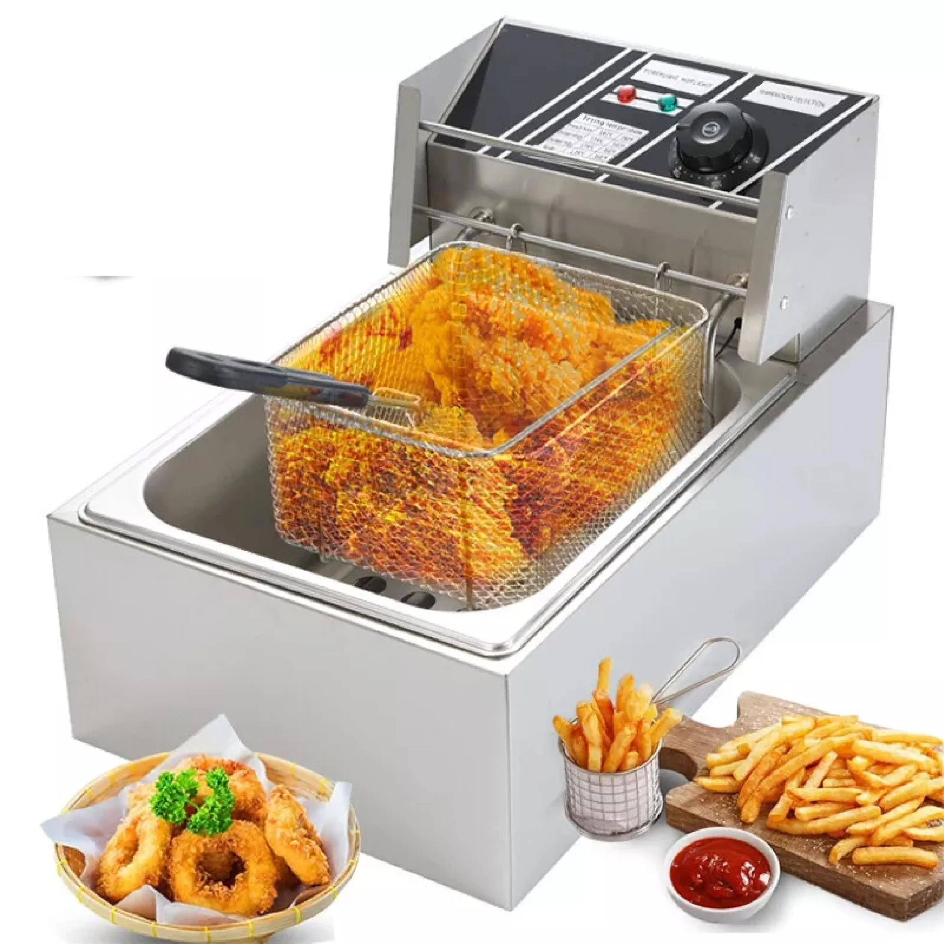 10L Commercial Electric Deep Fryer Fat Chip Stainless Steel Tank Frying 2500W