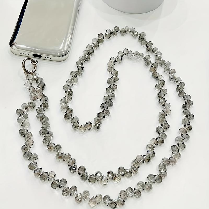 Product Introduction of Luxurious Transparent Crystal Pendant Phone Chain with 120cm/47.2inch Length - Perfect for a Formal Occasion 0
