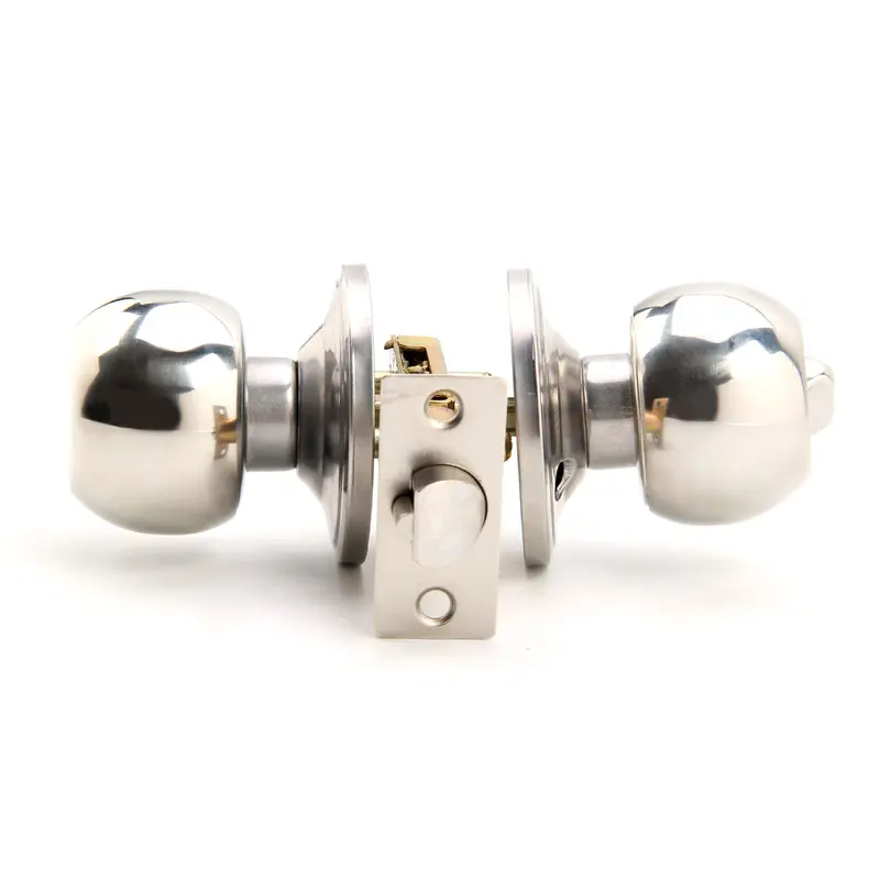 Brushed Stainless Steel Entry Door Knob Set Privacy and Passage Door Lock Kit  Door Lock Entry Door Knob Round Brushed Handles Stainless Steel for Office or Work Place Rooms 3
