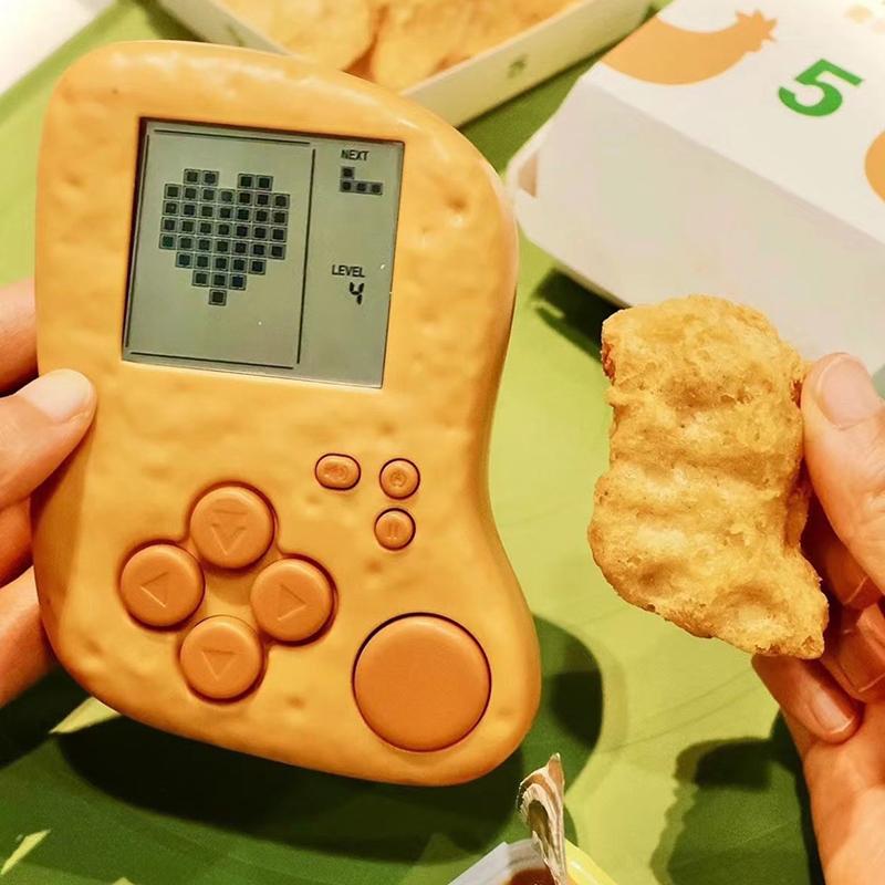 Portable Fried Chicken Nugget Shape Gameboy Peripheral Toy Handheld Game Players Console Collection Mini Children Gift Fun Games 1