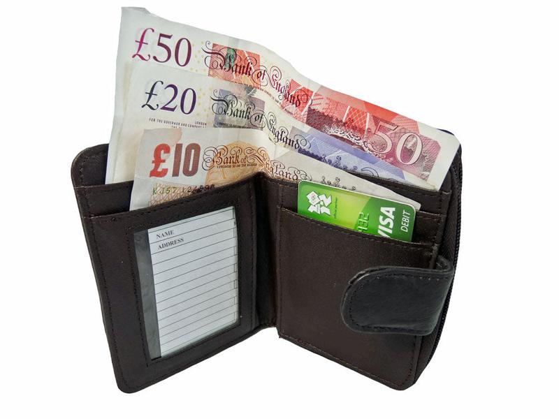 Ladies Leather Purse RFID BLOCKING - 6 Credit Card Spaces Zip Closure QL330K 6