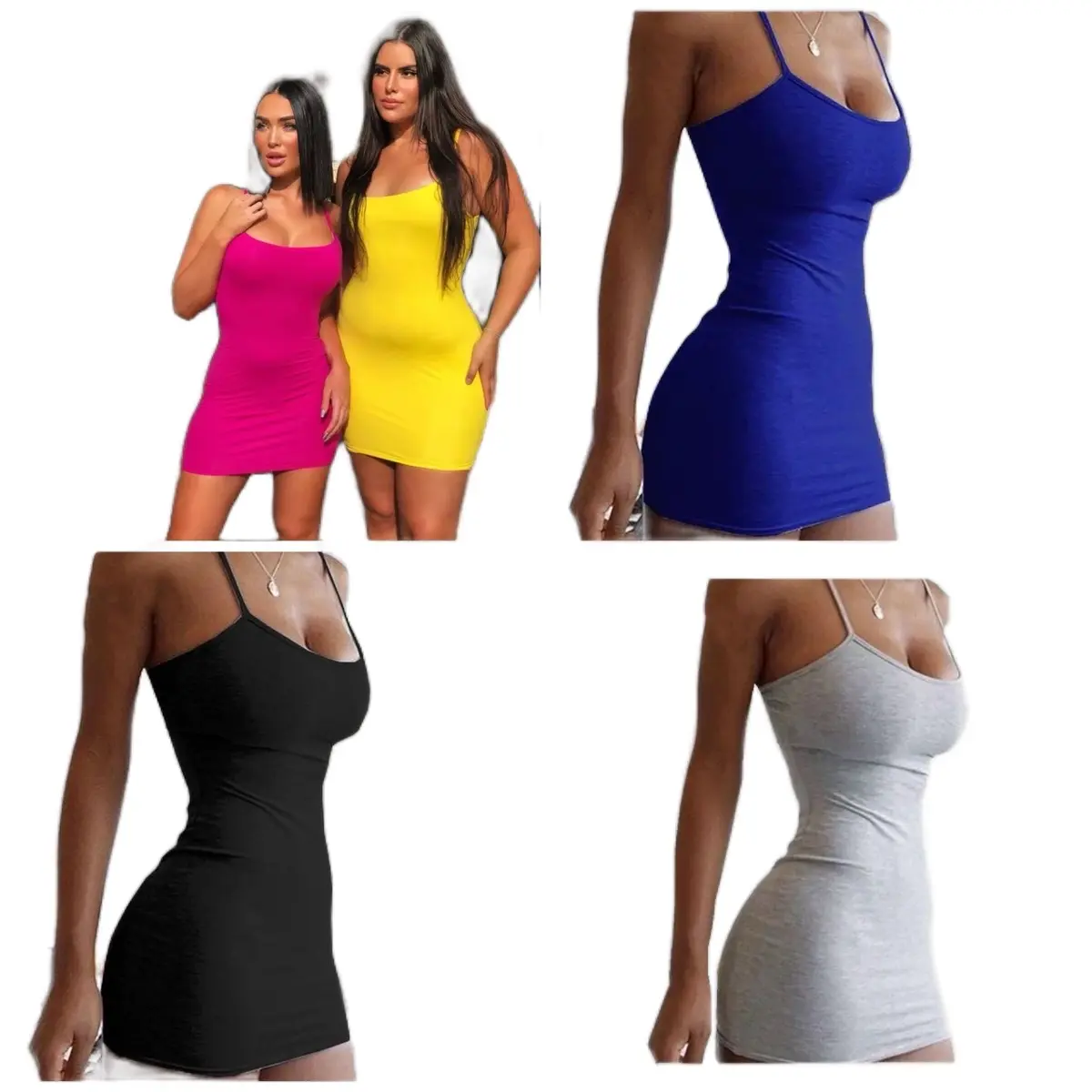 Women sexy spaghetti  sleeveless short dress Underwear Casual Wear Comfort Inner Summer Dress Breathable Comfortable