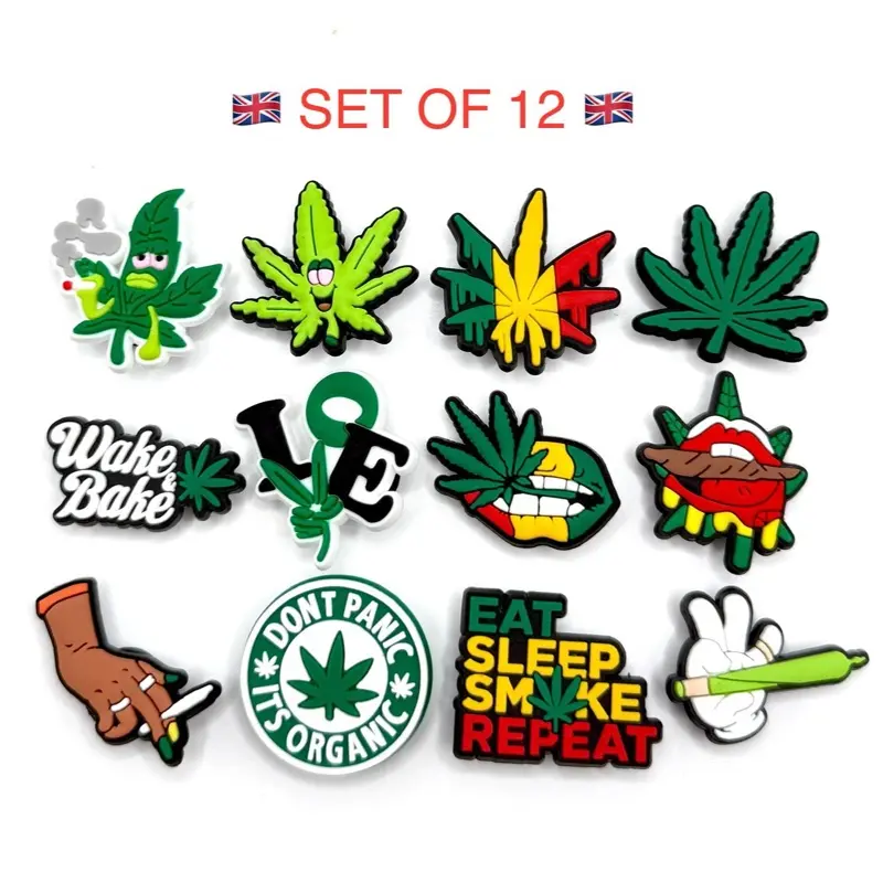 Leaf Charms for Croc style shoes | Shoe Charms for Clogs | Cute & Fun Shoe Decoration | Pick Your Style SET OF 12
