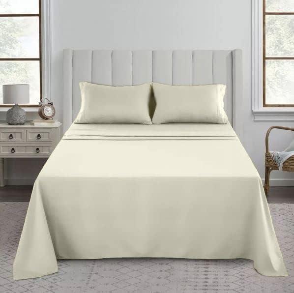 Double Flat sheet 100%  Cotton Breathable Anti Wrinkle Super Soft Flat Sheets For Double Bedding 228 X 244 cm Assorted Color 1
