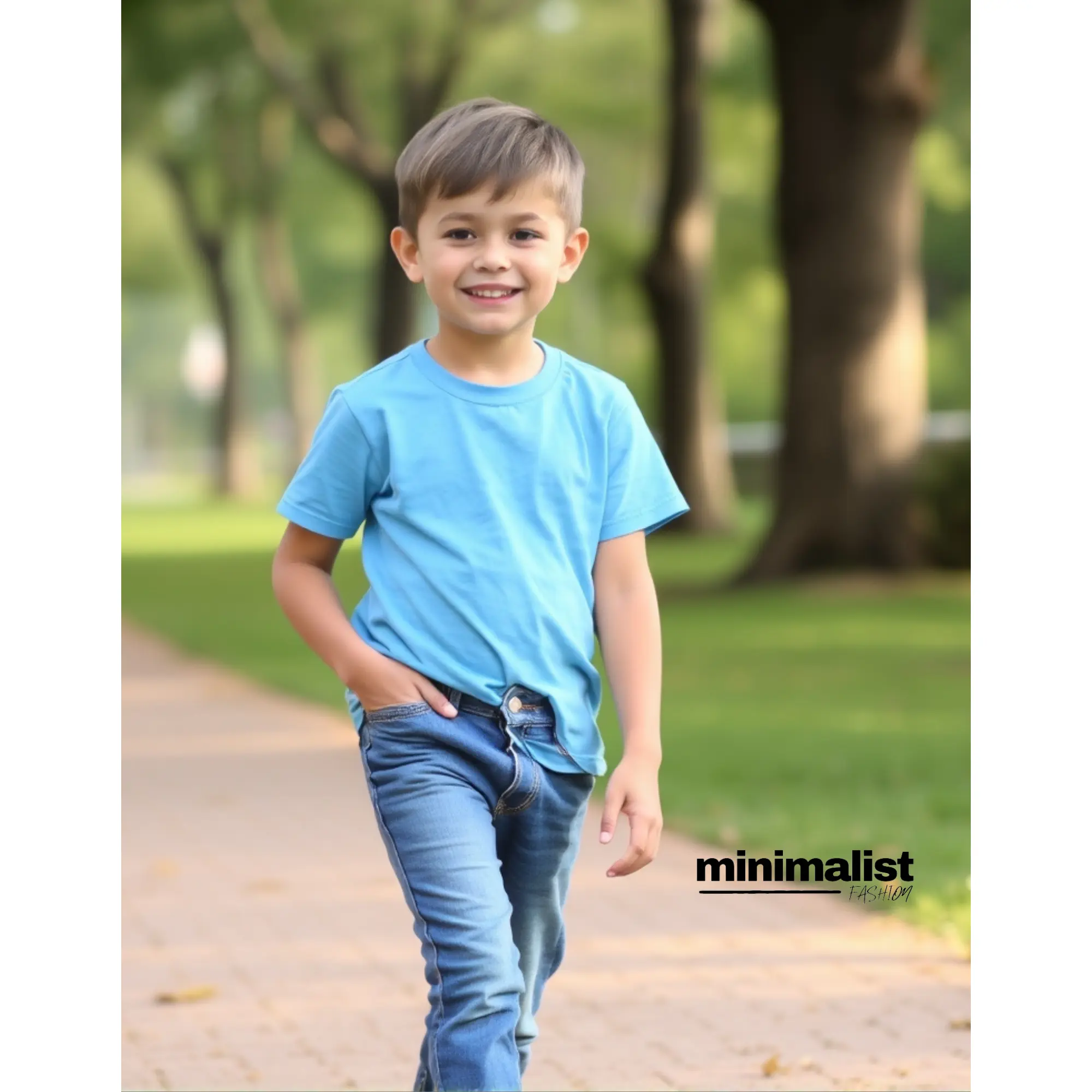 Sky Blue Kids Cotton T-shirt