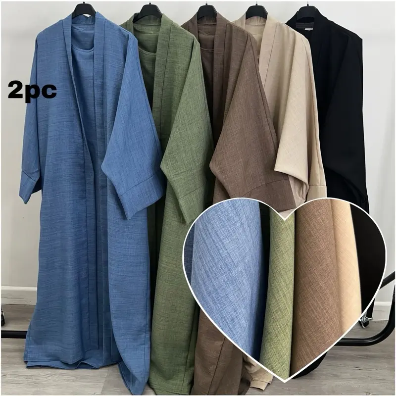Women’s Open Abaya and Slip Dress 2pc set - Summer Womens Wear, Women’s Open Abaya , Daily Wear