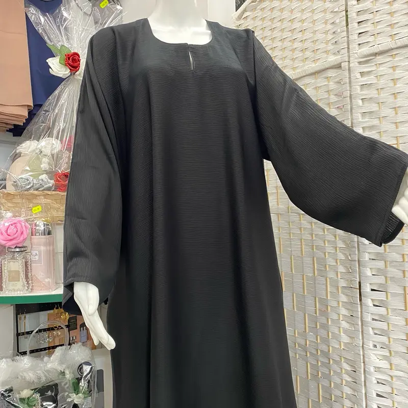 Plain Black Zoom Dubai Abaaya Long Sleeve 4