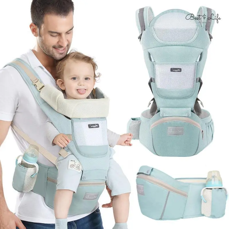 Best price-Baby Carrier Waist Stool With Storage Bag, Kangaroo Shoulder Swaddle Sling Infant Kid Wrap Ergonomic Backpack Hipseat For 3-36 Months Baby Christmas, Halloween, Thanksgiving Day Gift
