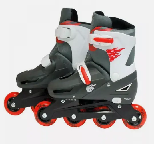 Inline & Roller Skating Adjustable Inline & Ice Skating Boots – Multi-Color Roller Skates with Blades (Blue/Red) 4