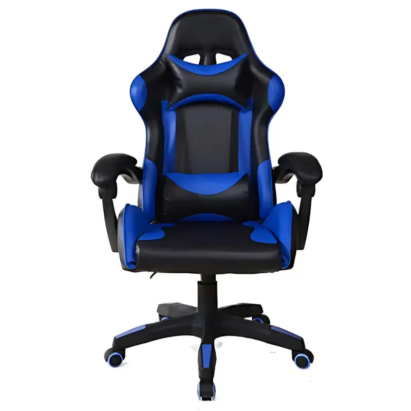 Ergonomic Blue & Black Racing Style Gaming Chair With Adjustable Recline, Lumbar Support, High-Back Design, Memory Foam Padding & 4D Armrests 0