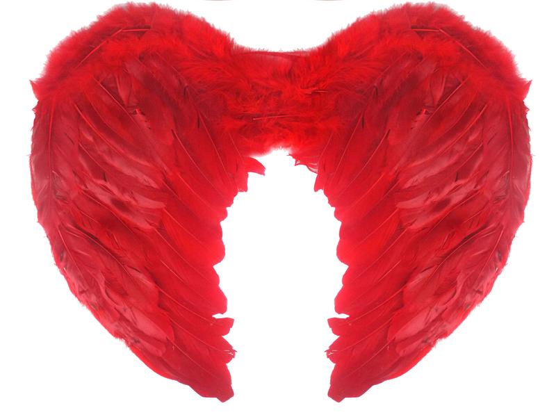 Red Feather Wings, Sequin Devil Horns with Headband, Sequin Fork - Halloween Devil Fancy Dress 3 Pcs Set 1