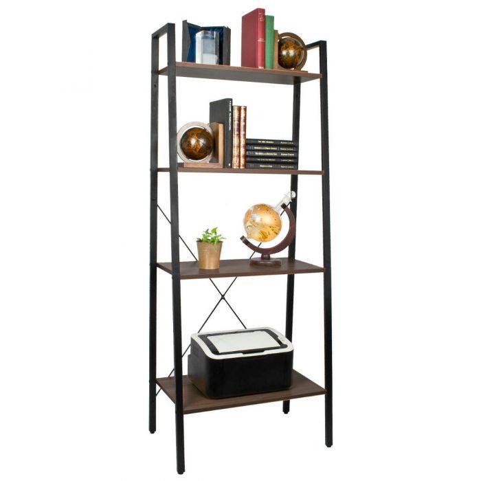 4 Tier Ladder Shelves Display Cabinet Bookshelf Unit for Home Living Room Furniture 4