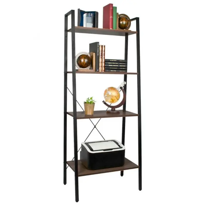 4 Tier Ladder Shelves Display Cabinet Bookshelf Unit for Home Living Room Furniture 4