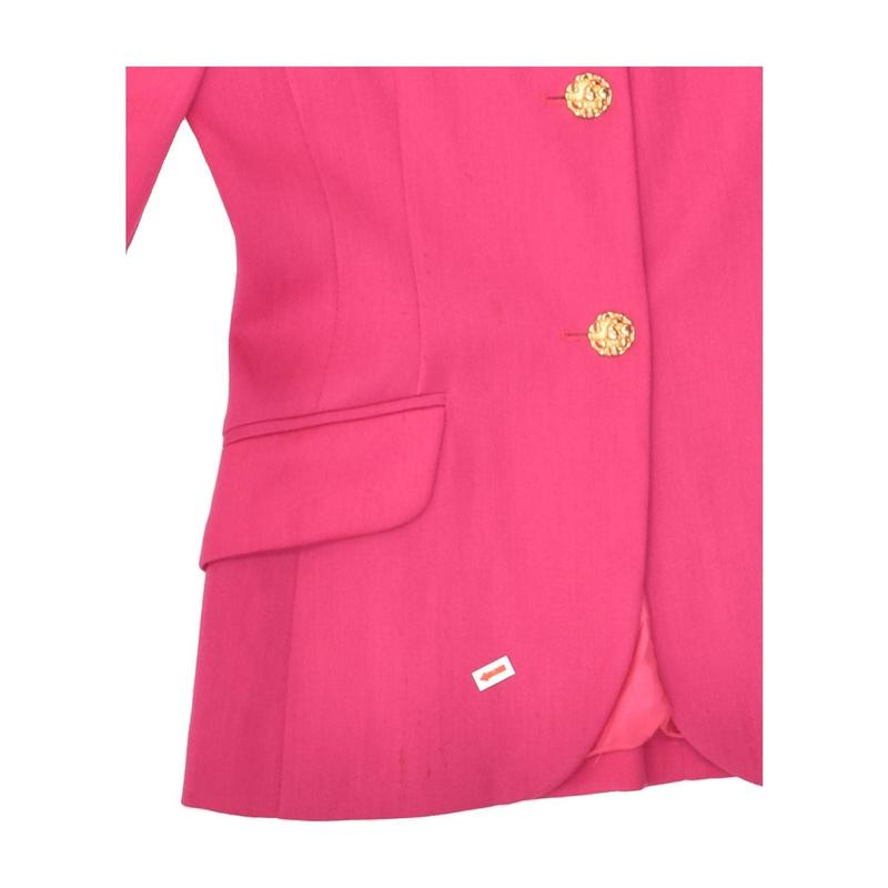 Pre-Owned VINTAGE Womens 3 Button Blazer Jacket IT 42 Medium Pink Virgin Wool 4