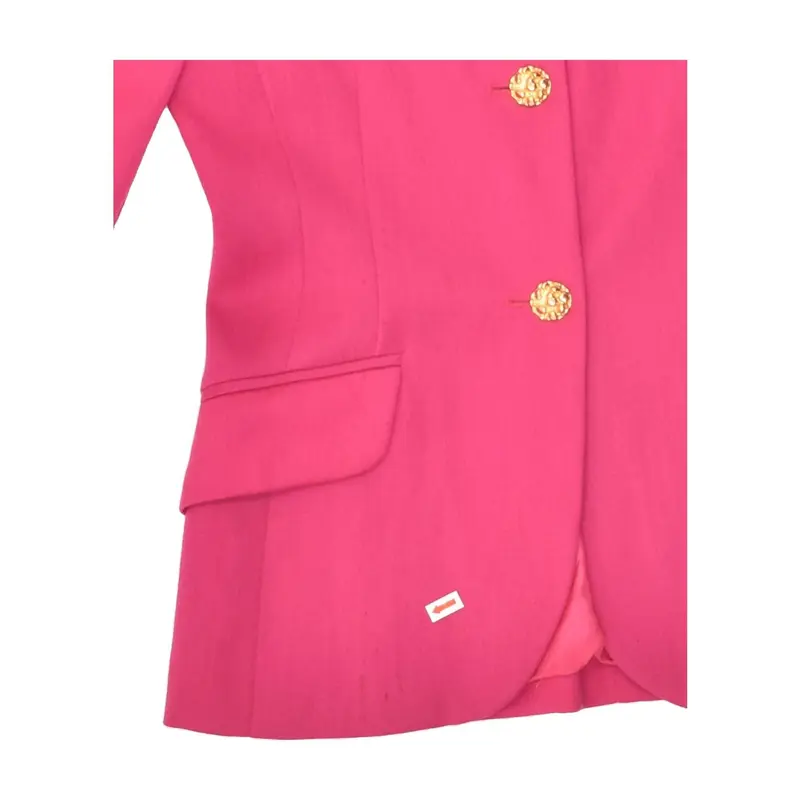 Pre-Owned VINTAGE Womens 3 Button Blazer Jacket IT 42 Medium Pink Virgin Wool 4
