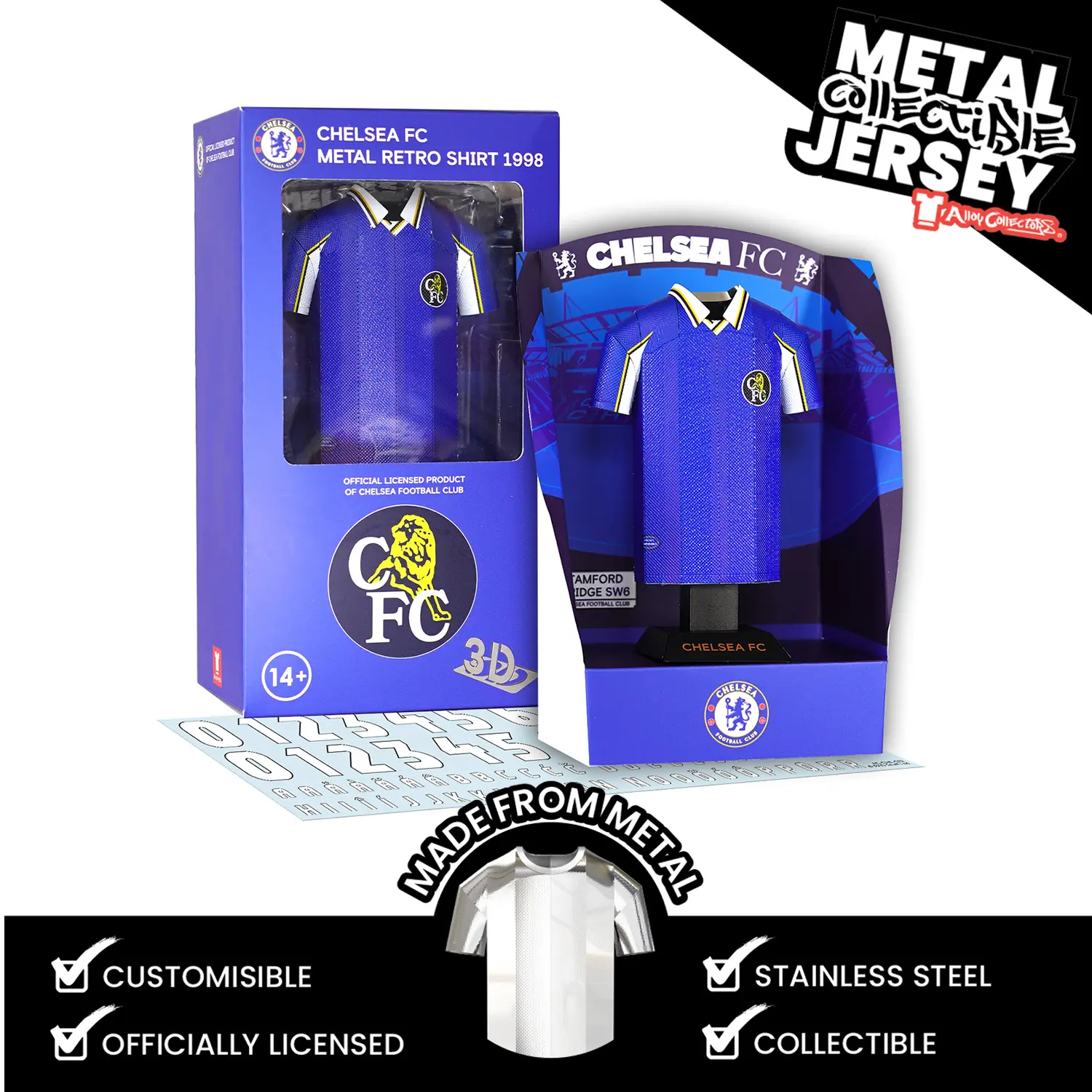 Chelsea FC 1998 Retro Metal Home Shirt