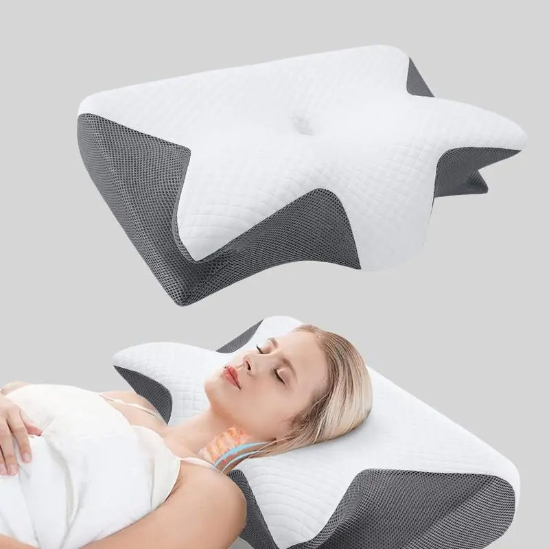 Memory Foam Soft Neck Pillow, 1 Count Comfortable Neck Support Pillow, Neck Rest Cushion for Sleeping, Sleep Pillow, Decorations, Tiktok Shop UK for Women, Pillows