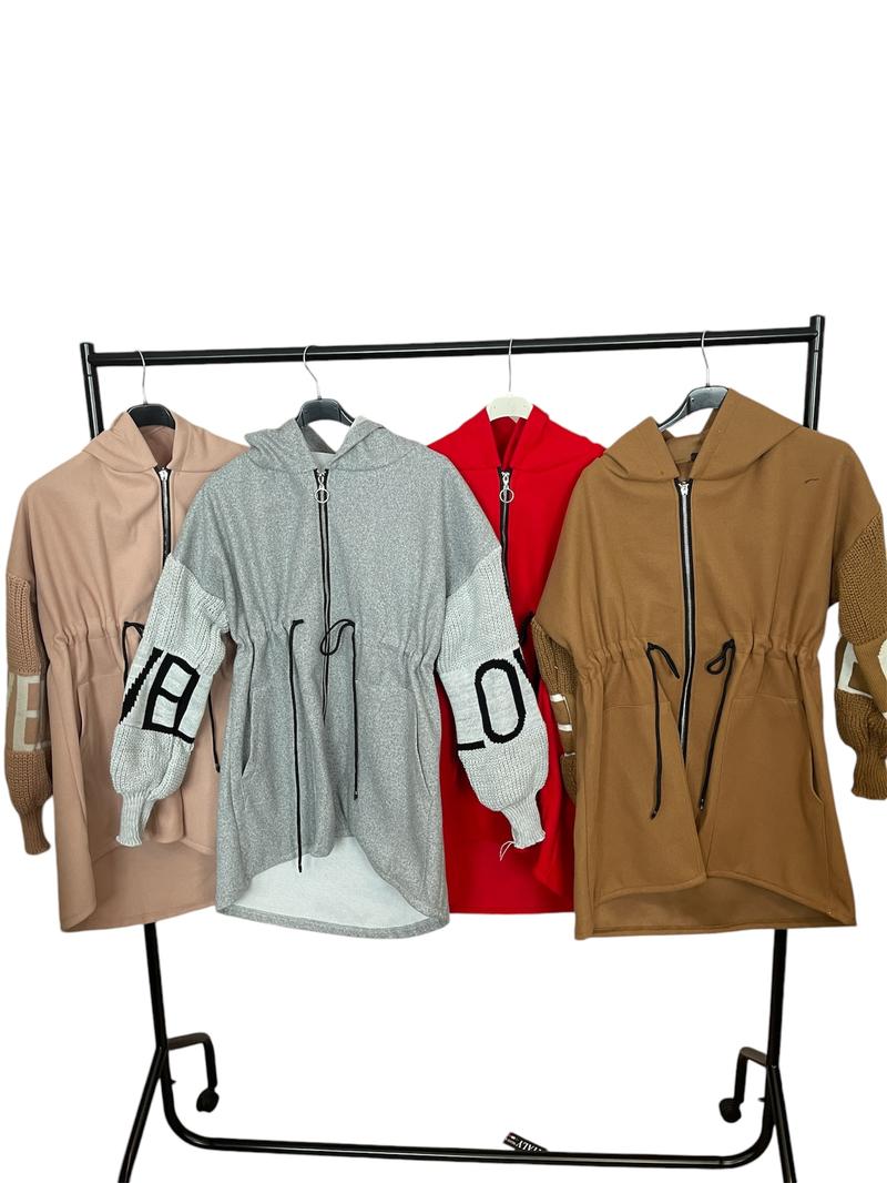 Product Introduction of Luvtoria Womens Cozy Knit Sleeve Zip-Up Jacket Love Sleeve , Uk Size 6-16, Womenswear Comfort Outerwear Comfortable 9