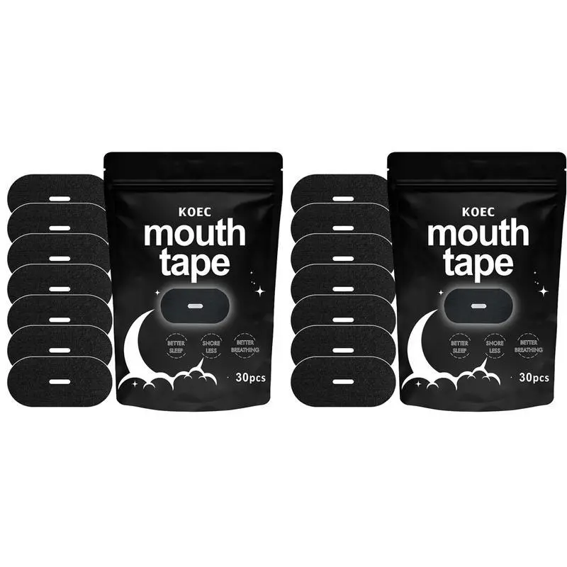 Ultra Breathable Mouth Tape One Month Supply30 Strong Adhesive Sleep Strips, Enhanced LipFit for Maximum Comfort, Sport Accessories forBetter Sleep