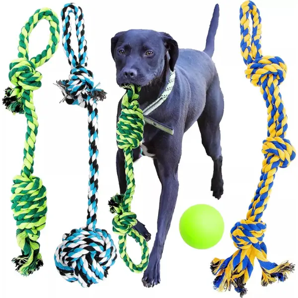 4 Pack Dog Rope Toys for Medium to Large Dogs - Puppy Chew interactive Toys