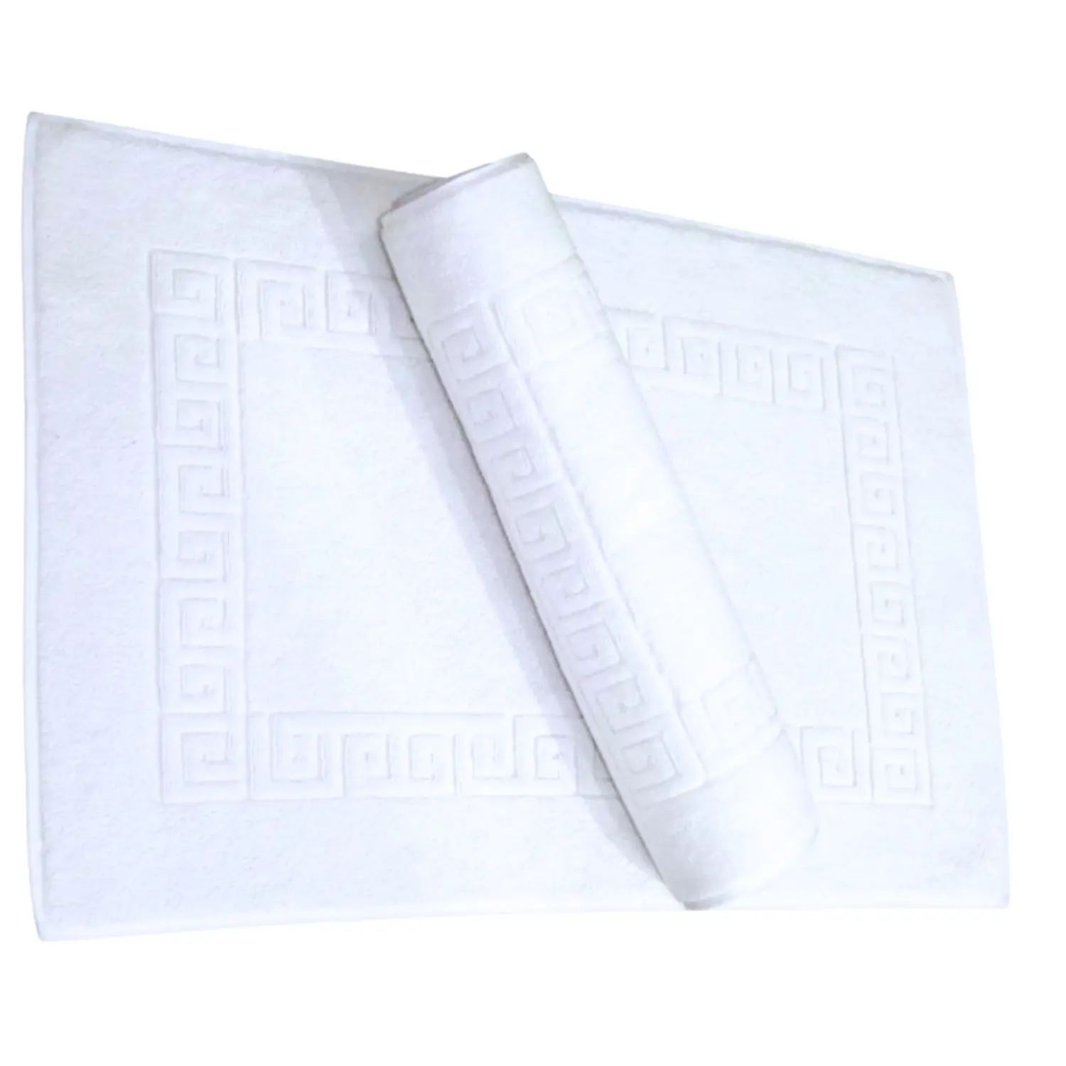 Symphony Non Slip Bath Mat Set - Bathroom Mat & Shower Mat Anti Mould Machine Washable Bathroom Rug, Toilet Mat - Water Absorbent, Quick Drying & Hygienic (50 X 70 Cm) - White
