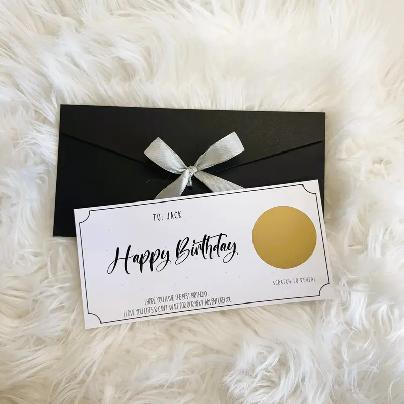 Customisable Birthday Surprise Scratch Card, Personalised Gift Card for Any Occasion, Luxury Gift Envelope, Scratch and Reveal Personalised Bday Surprise 4